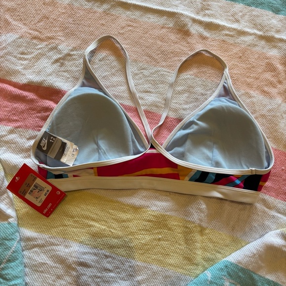 Nike Multicolor Striped Bikini Top Sz 12 - Picture 4 of 5